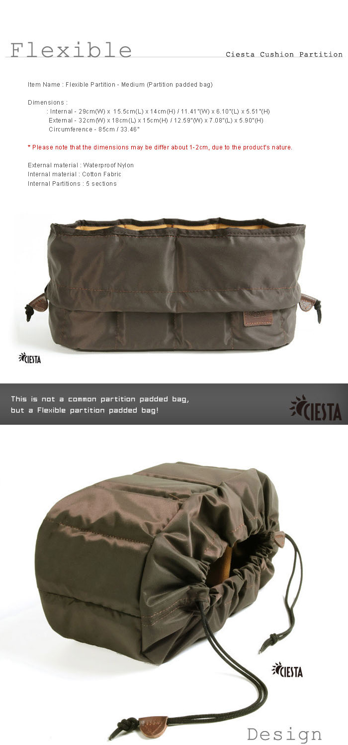 Ciesta Flexible(M) Camera insert Partition Padded Bag Case for DSLR SLR