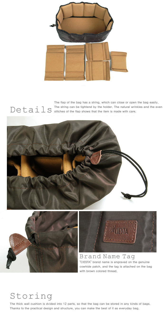 Ciesta Flexible(M) Camera insert Partition Padded Bag Case for DSLR SLR