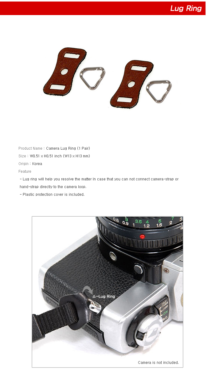 NEW Puleme Camera Strap Lug Ring(1 Pair) for Canon Nikon Sony Pentax