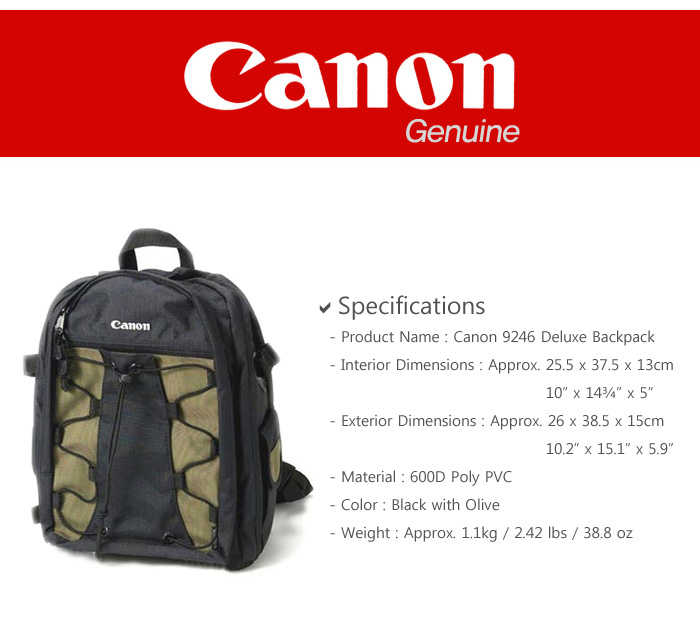 Genuine Canon Deluxe Backpack 9246 (200EG) Case Bag for Camera DSLR SLR Lens eBay